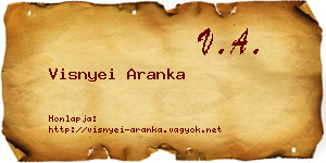Visnyei Aranka névjegykártya
